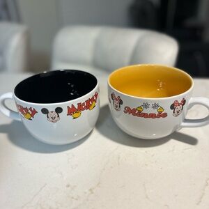 Disney Mickey and Minnie Mouse Mug Set - Black and Yellow